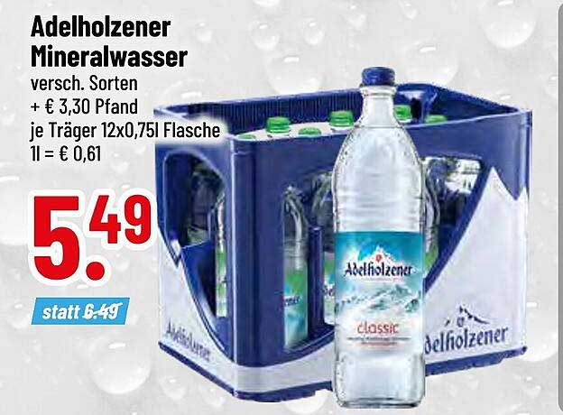 Adelholzener Mineralwasser 12x0,75l Kasten