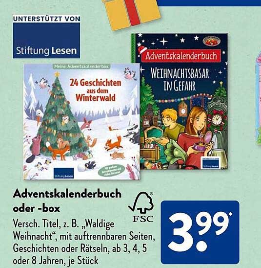 Adventskalenderbuch oder -box