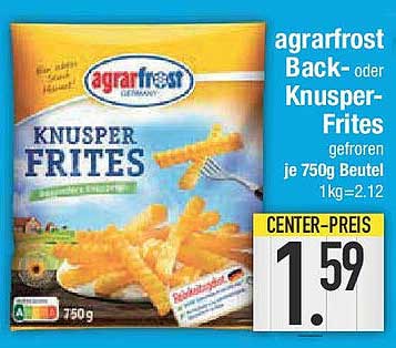 agrarfrost Back- oder Knusper-Frites 750g