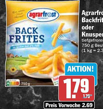 Agrarfrost Backfrites oder Knusperfrites 750 g