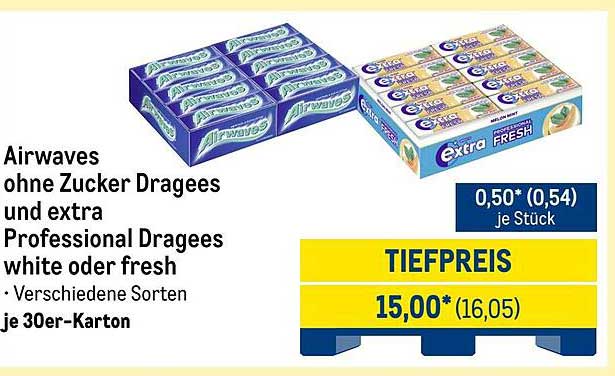 Airwaves ohne Zucker Dragees und extra Professional Dragees - verschiedene Sorten