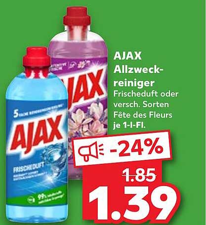 AJAX Allzweckreiniger Frischduft oder versch. Sorten Fête des Fleurs je 1-I-FI.
