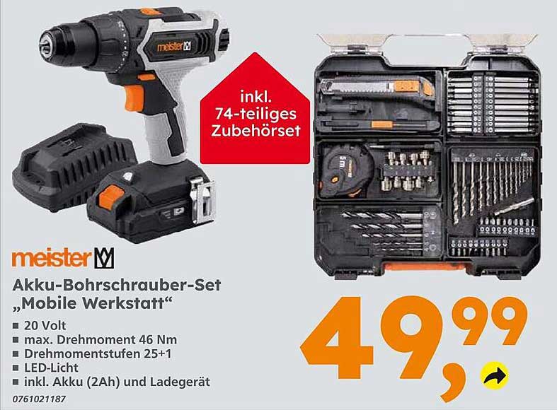 Akku-Bohrschrauber-Set „Mobile Werkstatt“