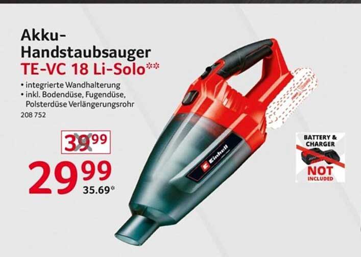 Akku-Handstaubsauger TE-VC 18 Li-Solo