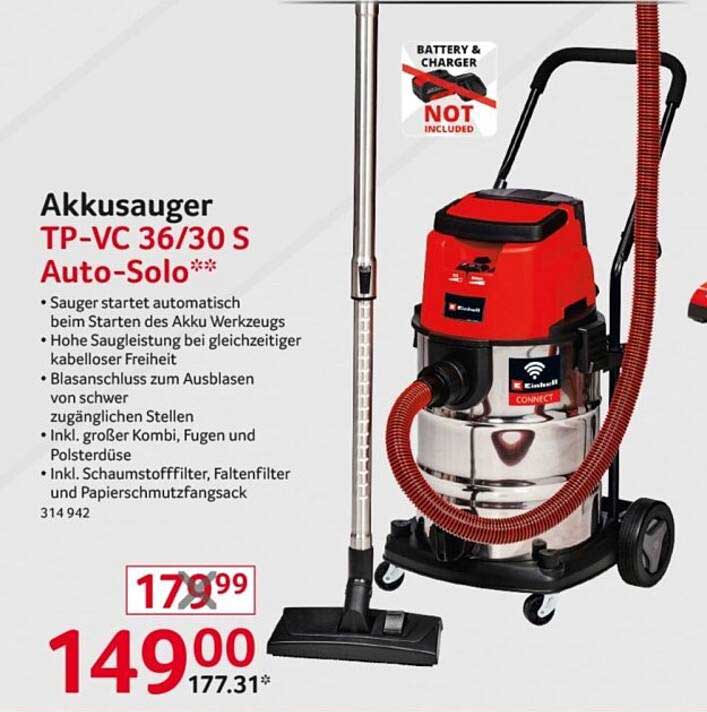 Akkusauger TP-VC 36/30 S Auto-Solo