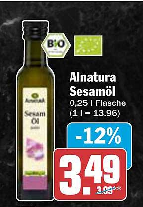 Alnatura Sesamöl 0,25 l Flasche (1 l = 13,96)