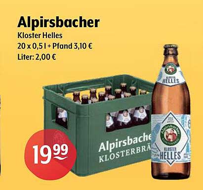 Alpirsbacher Kloster Helles - 20 x 0,5 l