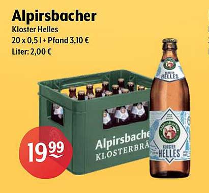 Alpirsbacher Kloster Helles 20 x 0,5 l