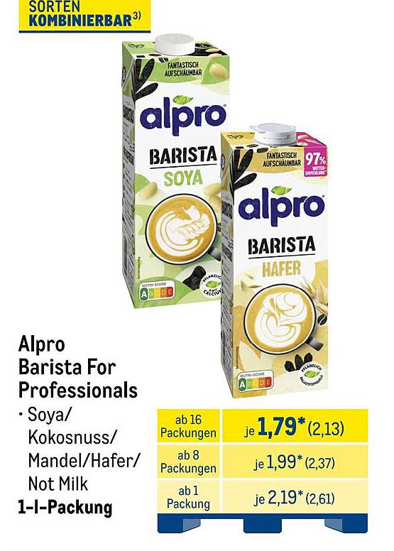 Alpro Barista For Professionals - Soya und Hafer