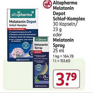Altapharma Melatonin Depot Schlaf-Komplex und Melatonin Spray