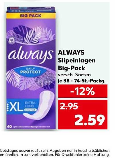 ALWAYS Slipeinlagen Big-Pack