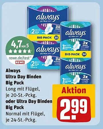 Always Ultra Day Binden Big Pack – Aktion