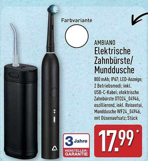 AMBIANO Elektrische Zahnbürste/Munddusche