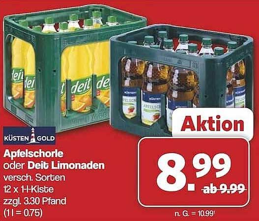 Apfelschorle oder Deit Limonaden - verschiedene Sorten