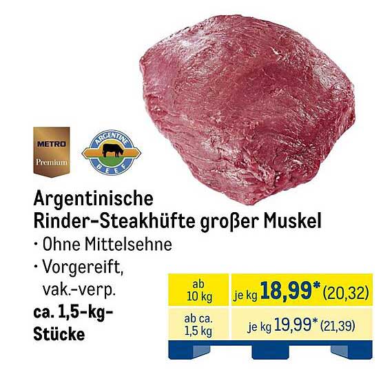 Argentinische Rinder-Steakhüfte großer Muskel
