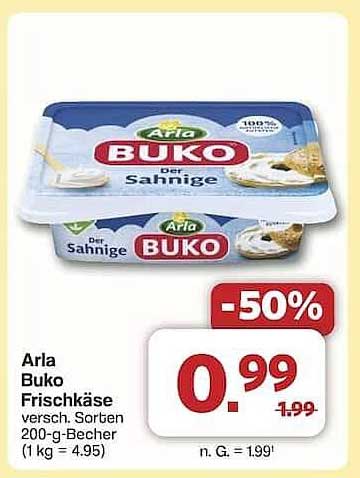 Arla Buko Frischkäse verschiedene Sorten 200-g-Becher