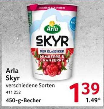 Arla Skyr verschiedene Sorten 450-g-Becher - Himbeere & Cranberry