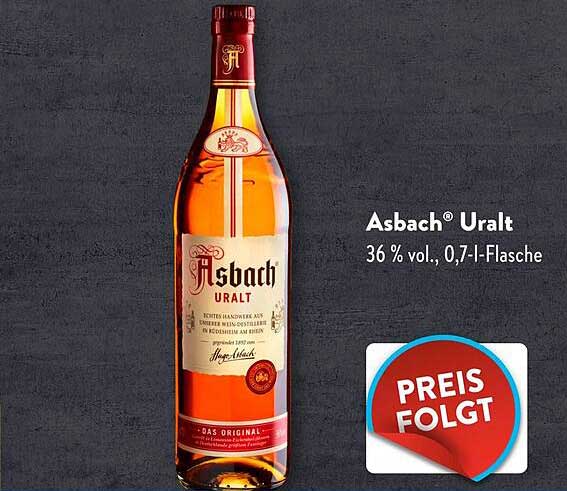 Asbach® Uralt 36 % vol., 0,7 l-Flasche