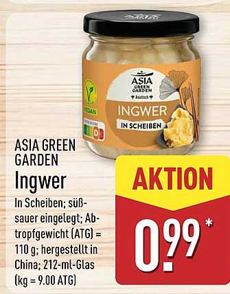 ASIA GREEN GARDEN Ingwer in Scheiben