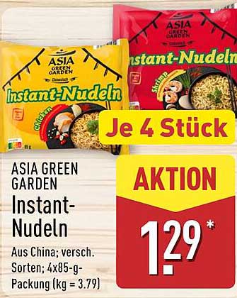 ASIA GREEN GARDEN Instant-Nudeln – Je 4 Stück