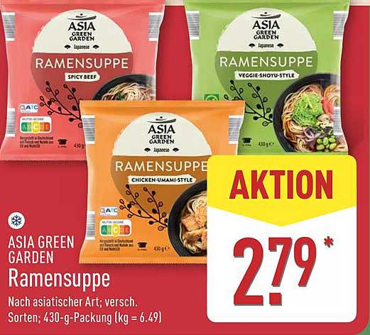 ASIA GREEN GARDEN Ramensuppe – Verschiedene Sorten