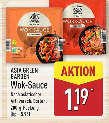 ASIA GREEN GARDEN Wok-Sauce – Nach asiatischer Art, verschiedene Sorten, 200-g-Packung
