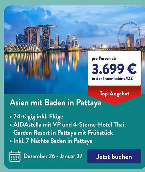 Asien mit Baden in Pattaya - 24-tägige Reise inklusive Flüge