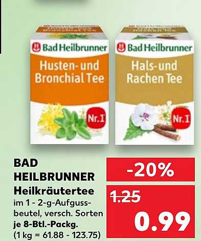 BAD HEILBRUNNER Heilkräutertee - Husten- und Bronchial Tee und Hals- und Rachen Tee