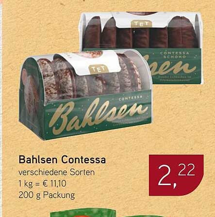 Bahlsen Contessa verschiedene Sorten