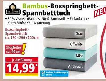 Bambus-Boxspringbett-Spannbettuch
