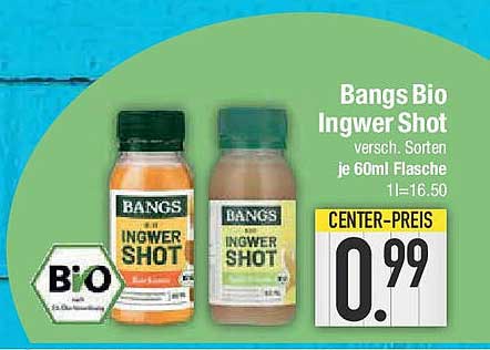 Bangs Bio Ingwer Shot - verschiedene Sorten je 60ml Flasche