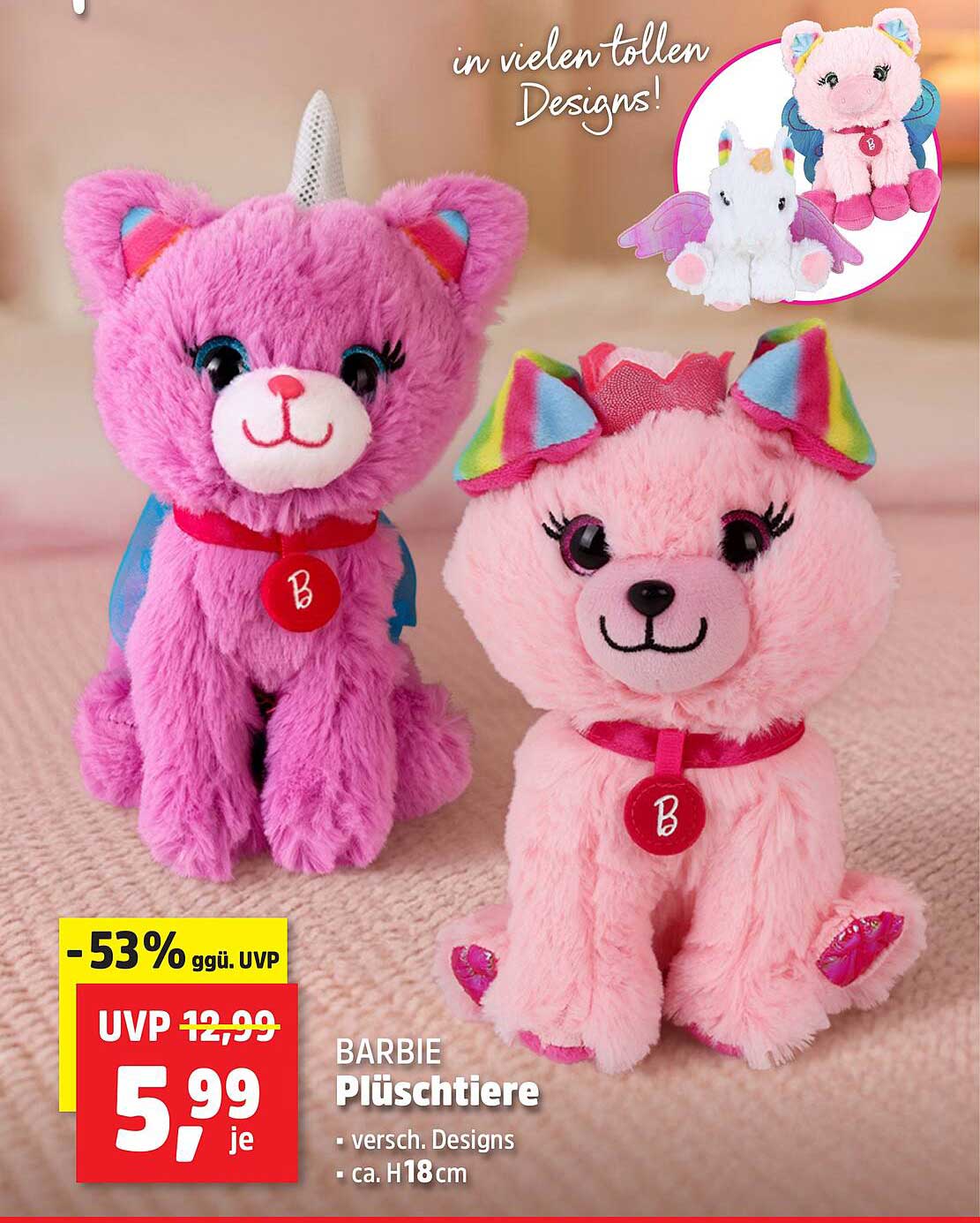 BARBIE Plüschtiere - verschiedene Designs, ca. H18 cm