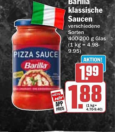 Barilla klassische Saucen verschiedene Sorten 400-200 g Glas