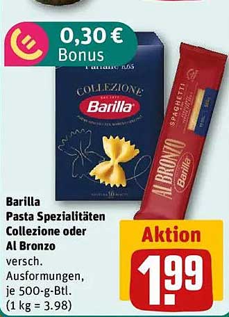 Barilla Pasta Spezialitäten Collezione oder Al Bronzo