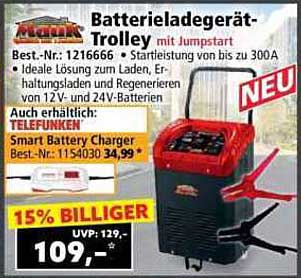 Batterieladegerät-Trolley mit Jumpstart