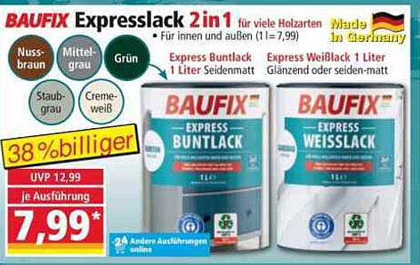 BAUFIX Expresslack 2 in 1 für viele Hölzer