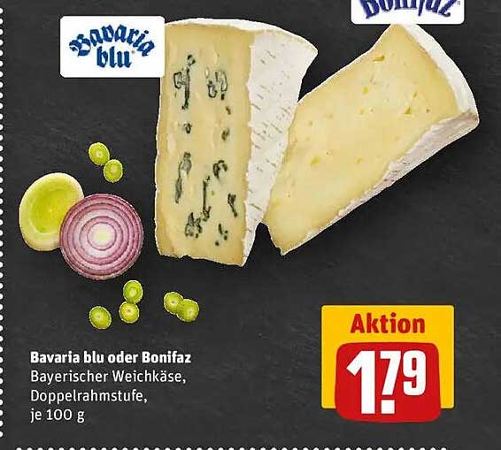 Bavaria blu oder Bonifaz - Bayerischer Weichkäse, Doppelrahmstufe, je 100 g