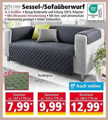 bella casa Sessel-/Sofaüberwurf in 3 Größen