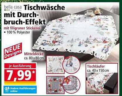 bella casa Tischwäsche mit Durchbruch-Effekt