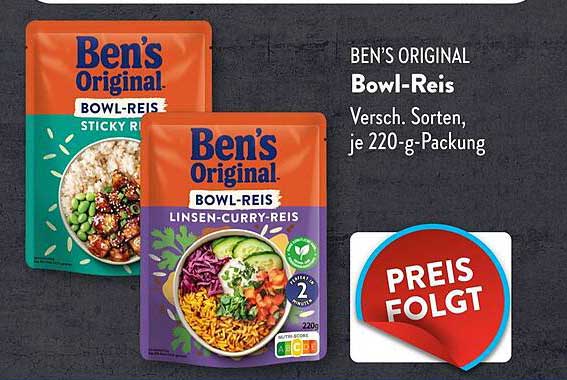 BEN'S ORIGINAL Bowl-Reis, verschiedene Sorten, je 220-g-Packung