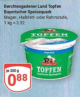 Berchtesgadener Land Topfen Bayerischer Speisequark