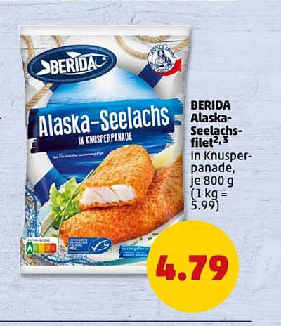 BERIDA Alaska-Seelachsfilet in Knusperpanade