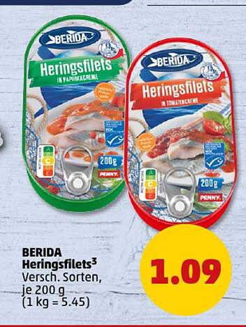 BERIDA Heringsfilets in verschiedenen Sorten, je 200 g