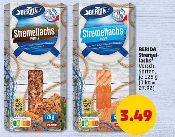 BERIDA Stremellachs – Verschiedene Sorten, je 125 g