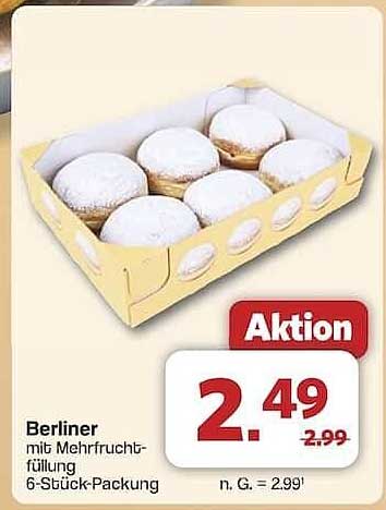 Berliner mit Mehrfruchtfüllung – 6-Stück-Packung