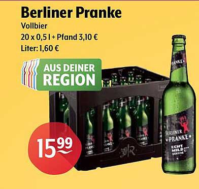 Berliner Pranke Vollbier 20 x 0,5 l