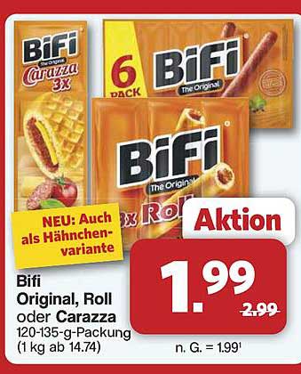 Bifi Original, Roll oder Carazza 120-135-g-Packung