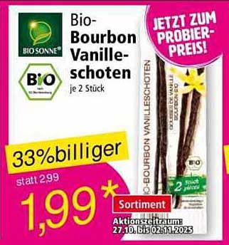 Bio-Bourbon Vanilleschoten je 2 Stück