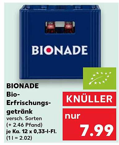 BIONADE Bio-Erfrischungsgetränk, verschiedene Sorten