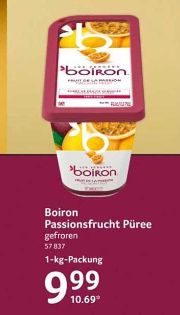 Boiron Passionsfrucht Püree gefroren 1-kg-Packung